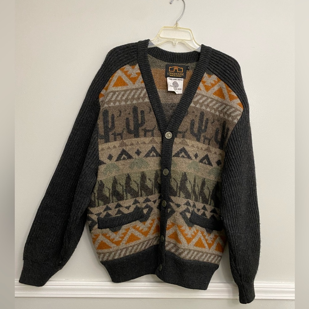 Vintage Longhouse Canada‎ Wool Cardigan